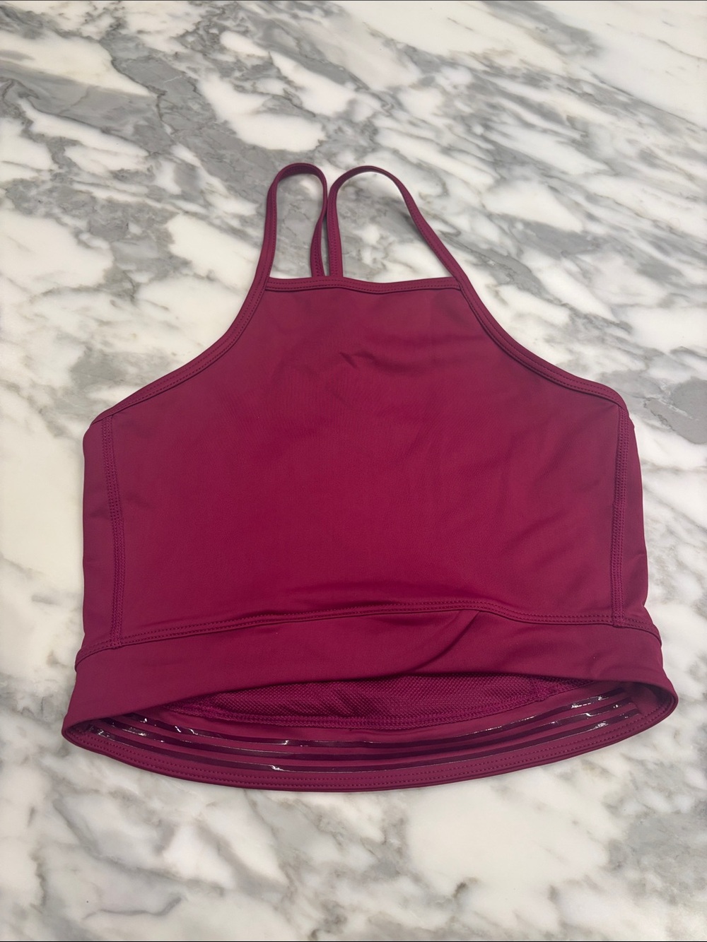 FP Movement by Free People High-Neck Sports Crop Top - Berry Plum